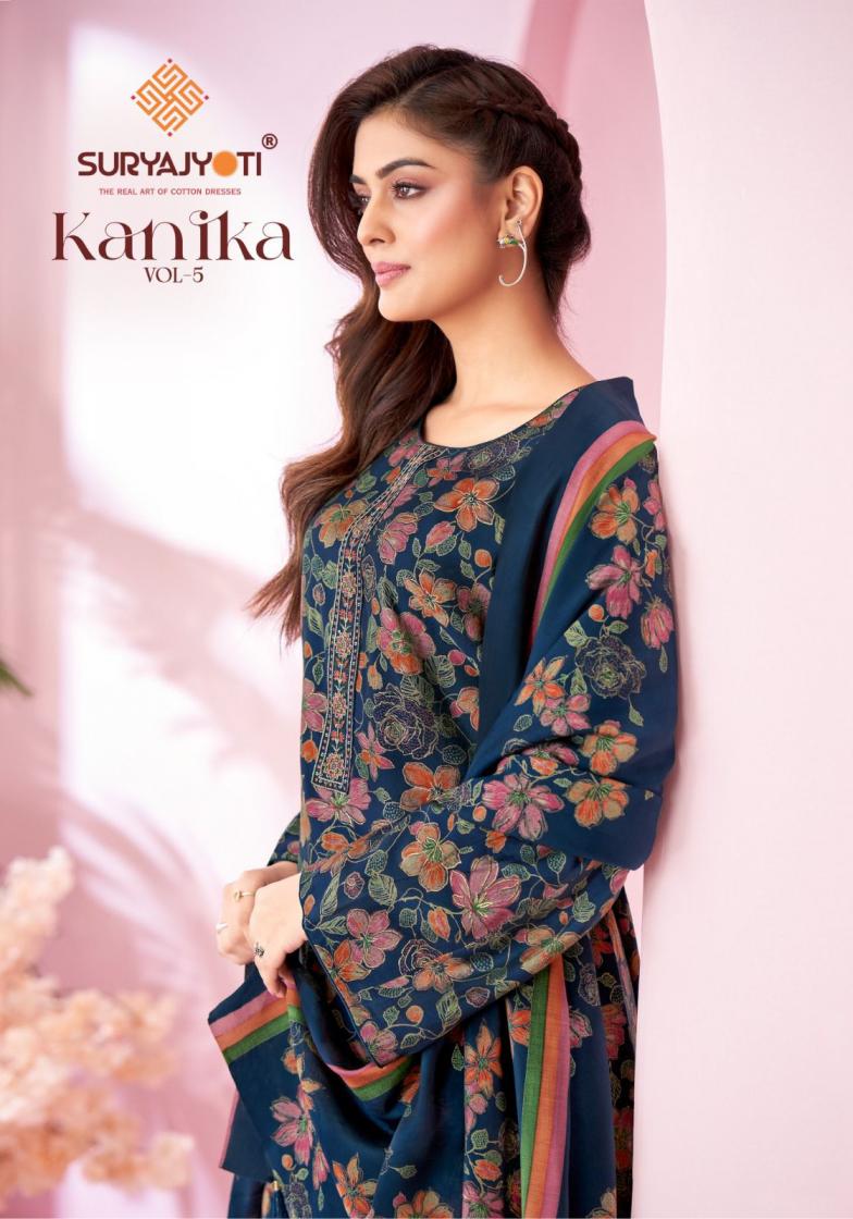 SURYAJYOTI KANIKA VOL 5 UNIQUE MODAL DISCHARGE PRINT UNSTITCH 3PCS DRESS