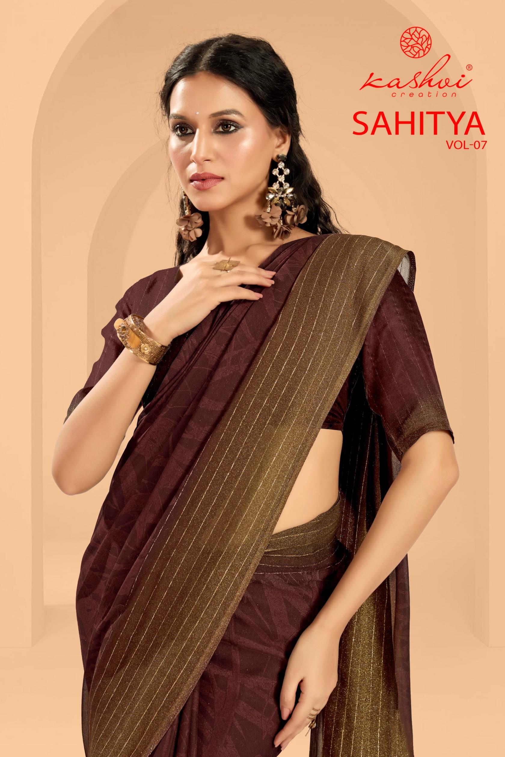 SAHITYA VOL 7 BY KASHVI CREATION HIT DESIGN DULL MOSS SAREES 