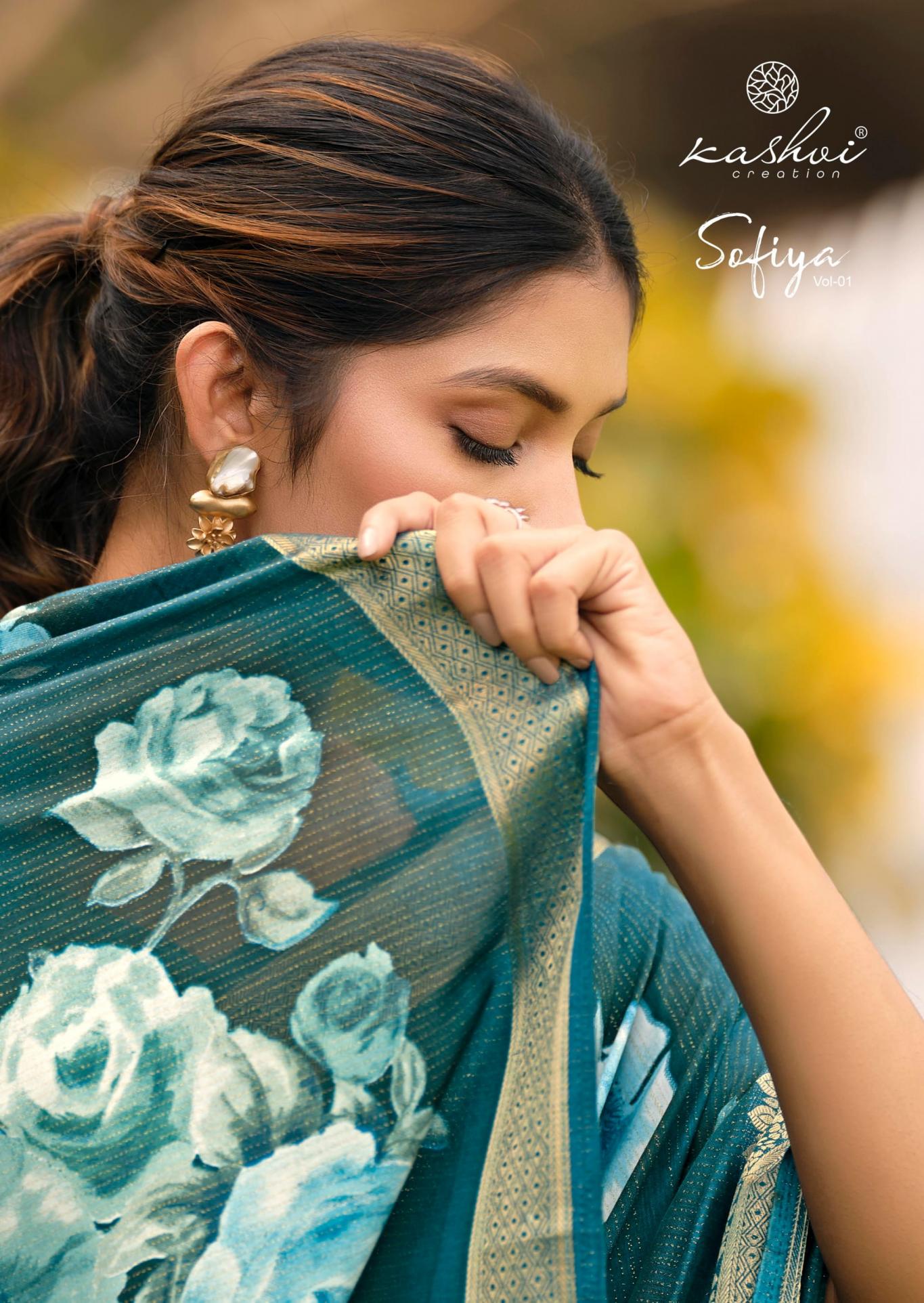 KASHVI CREATION SOFIYA VOL 1 DULL MOSS CASUAL SAREES ONLINE 