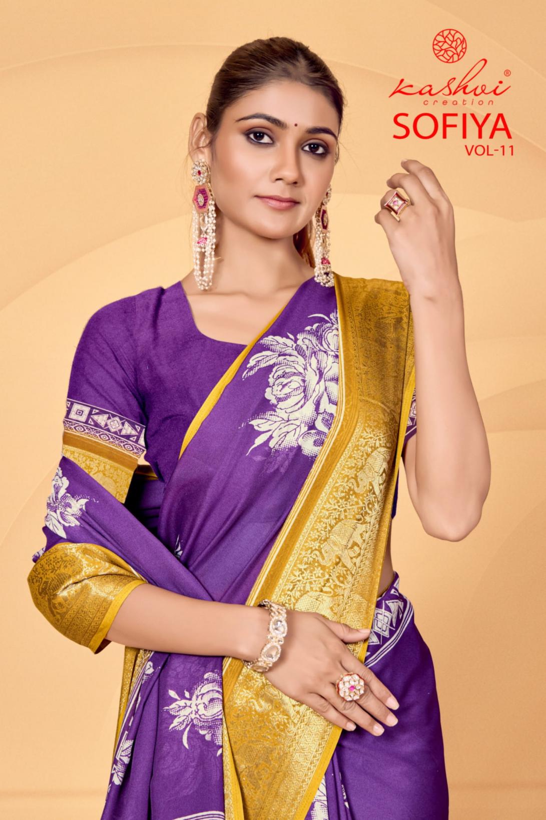 SOFIYA VOL 11 BY KASHVI CREATION DULL MOSS FANCY SAREES 