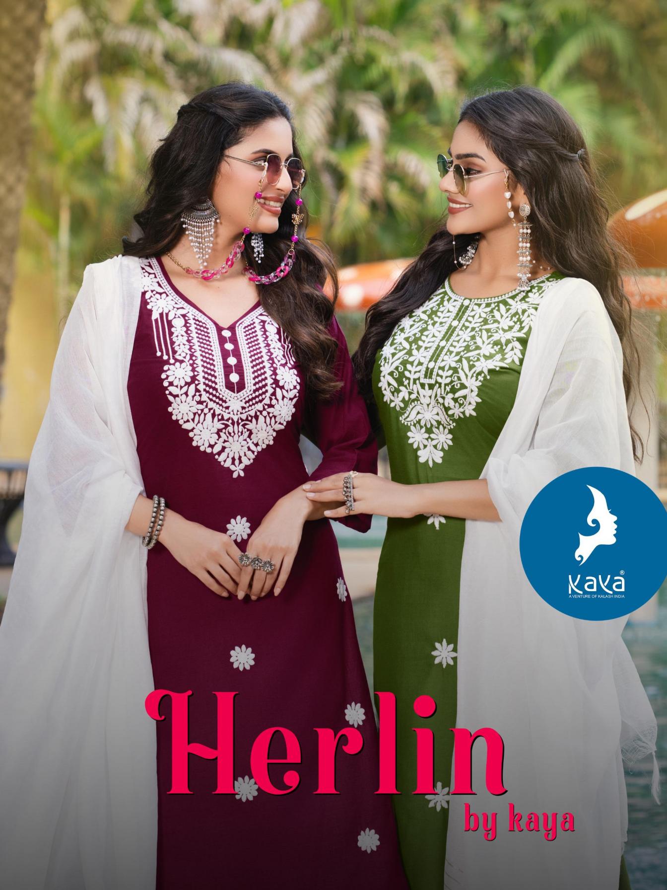 HERLIN BY KAYA HIT DESIGN RAYON READYMADE PLUS SIZE 3PCS DRESS