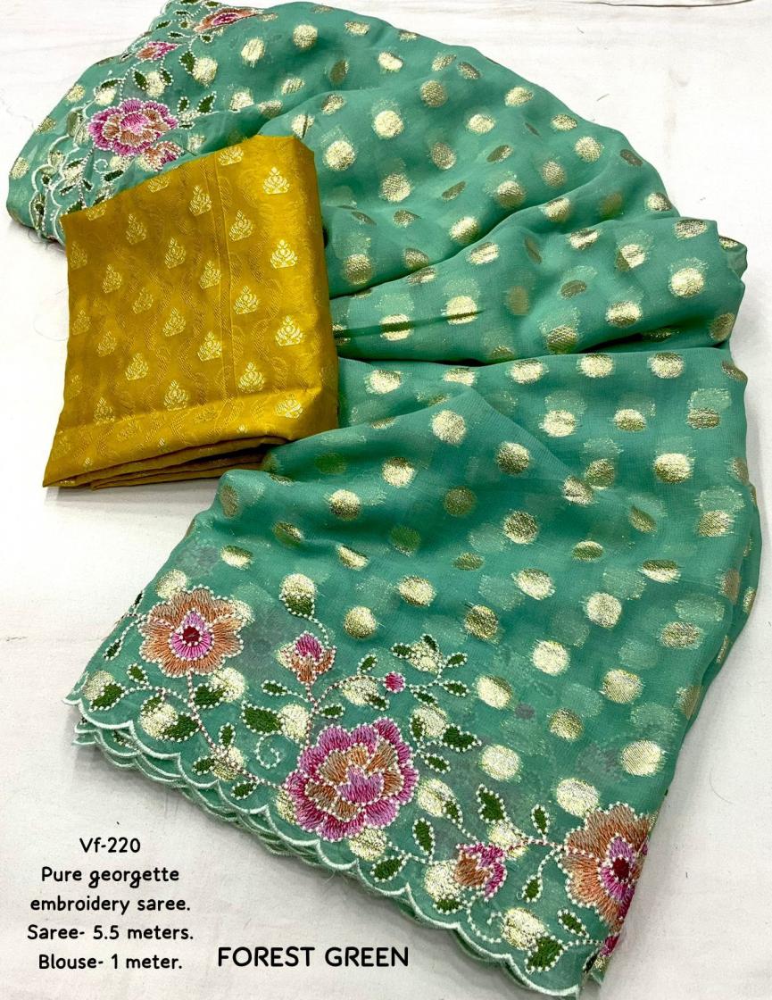 KC 220 UNIQUE COLOURS GEORGETTE WOVEN SAREES ONLINE  