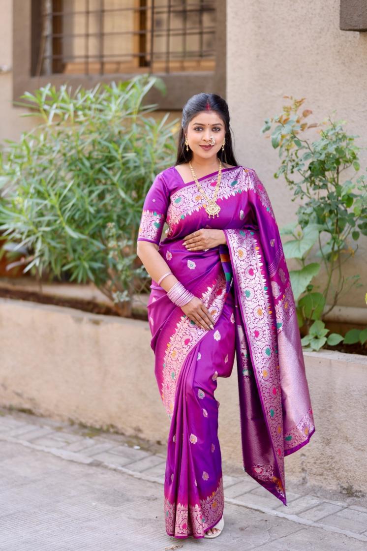 KC 4015 BANARSI SILK ZARI WEAVING WORK UNIQUE DESIGN SAREES 