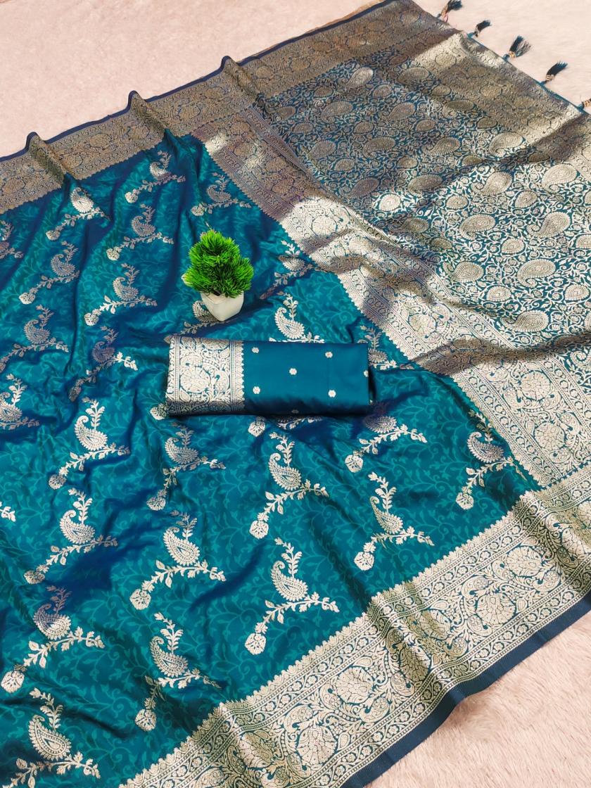 KC 7013 HIT DESIGN BANARASI SILK ZARI WEAVING MEENAKARI SAREE ONLINE 