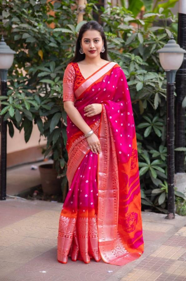 KC-MADHAVI JUTE SILK BANDHANI SAREE COLLECTION 