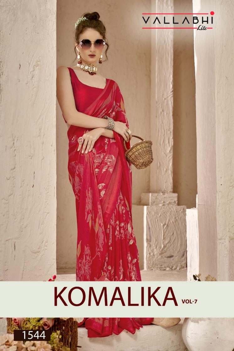 KOMALIKA VOL 7 GORGETTE SAREE WITH FLORAL PRINT WORK 