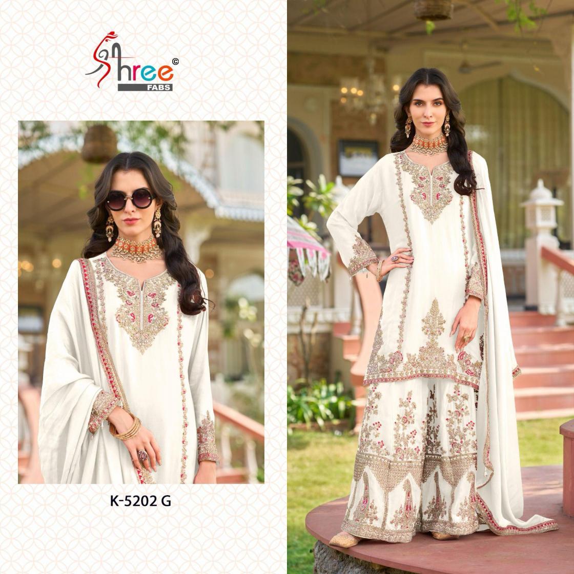 SHREE FABS KT 5202 CHINON FASHIONABLE PAKISTANI PLAZZO SUITS 