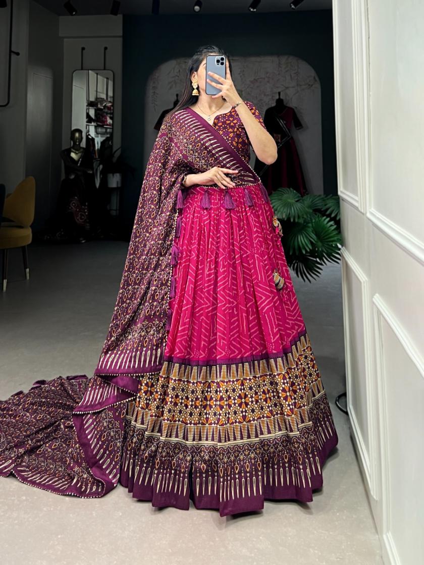 LNB1226 VAIDEHI TUSSAR SILK STITCH LEHENGA UNSTITCH CHOLI 
