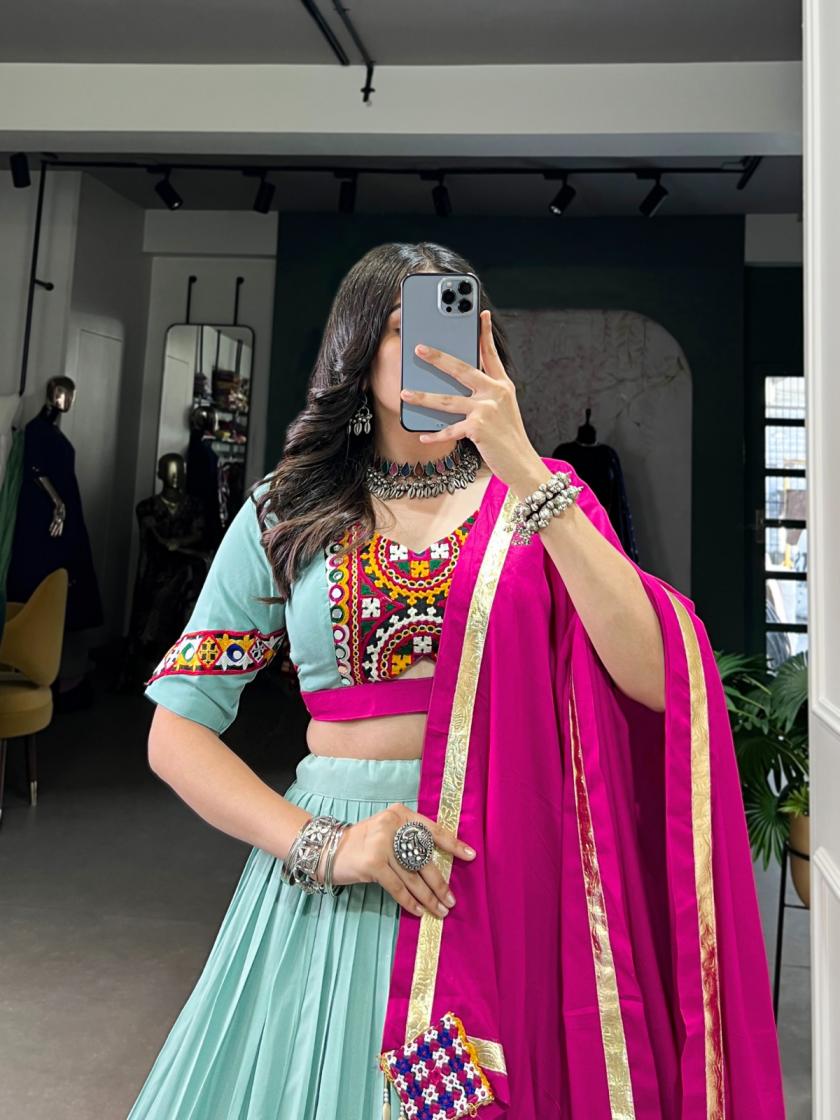 INB1748 READYMADE HALF SAREE TRADITIONAL LEHENGAS ONLINE 