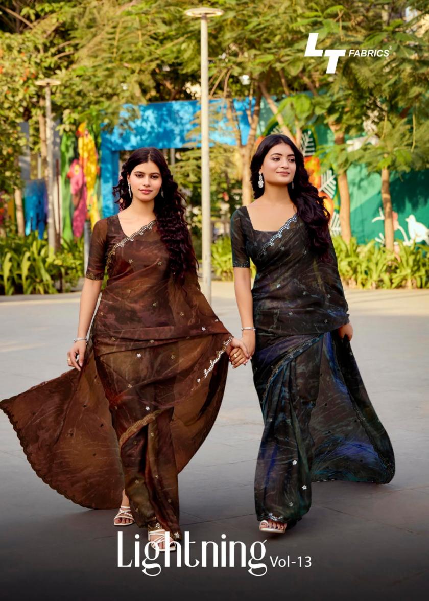 LIGHTNING VOL 13 BY LT FASHION MALAI SILK PRETTY SAREE FOR WOMENS 