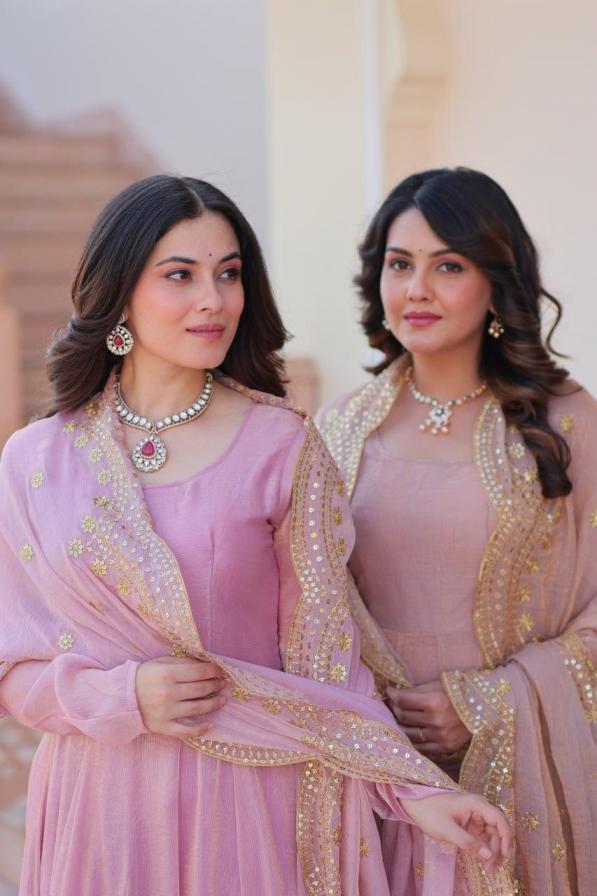 LW 9235 FENDY CHIFFON FULLY STITCH DESIGNER GOWN WITH DUPATTA 