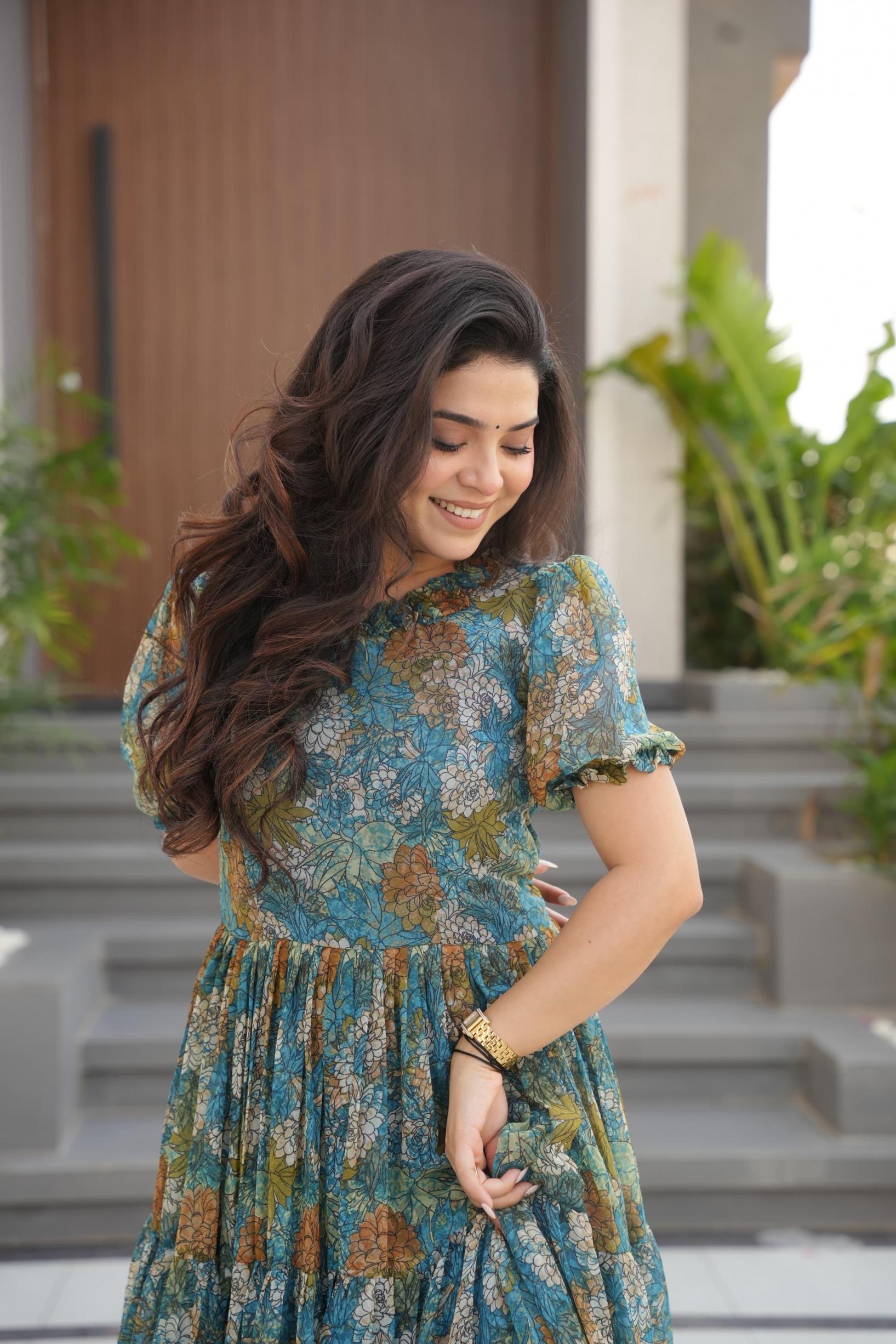 LW 9248 FAUX GORGETTE ANARKALI TYPE GOWN 