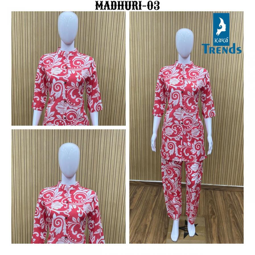 MADHURI 1-10 BY KAYA KURTI PRESENTS READYMADE CO-ORD SET 