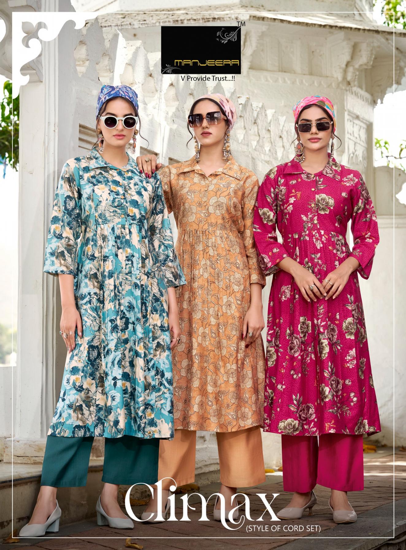 CLIMAX BY MANJEERA VERTICAN FULLY STITCH FANCY CO-ORD SETS 