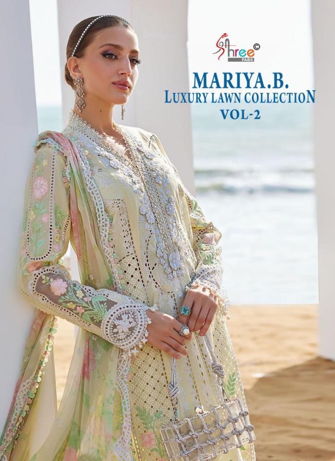 SHREE FABS MARIYA B LUXURY LAWN COLLECTION VOL 2 COTTON PAKISTANI UNSTITCH SUITS 