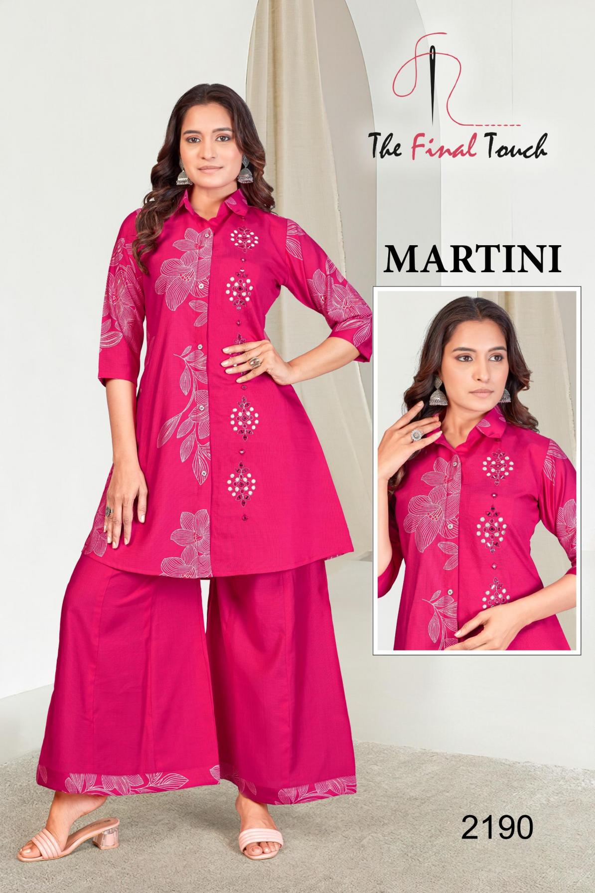 THE FINAL TOUCH R R FASHION MARTINI FULL STITCH VETICAN PRINT COMBO KURTI WITH PLAZZO 
