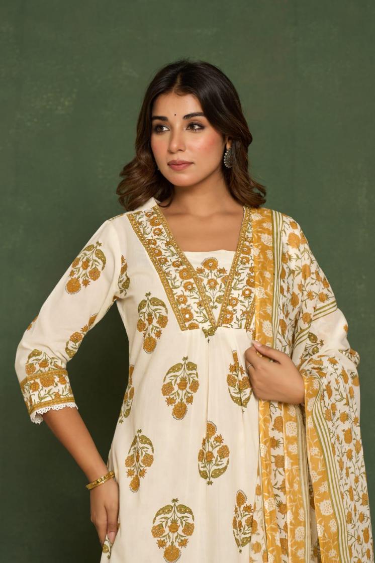 MODERN A LINE COTTON HIT DESIGN FULLY STITCH COMBO SET SUITS 