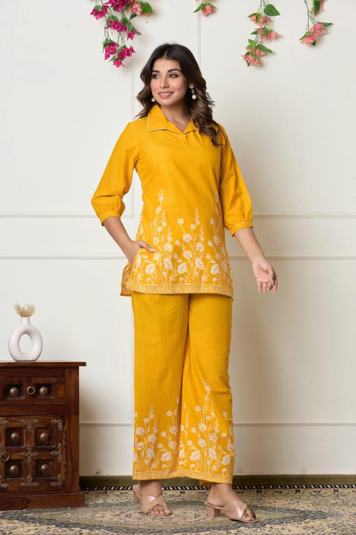 MODERN PATTERN COTTON UNIQUE COLOURS FULL STITCH COMBO CO-ORD SETS