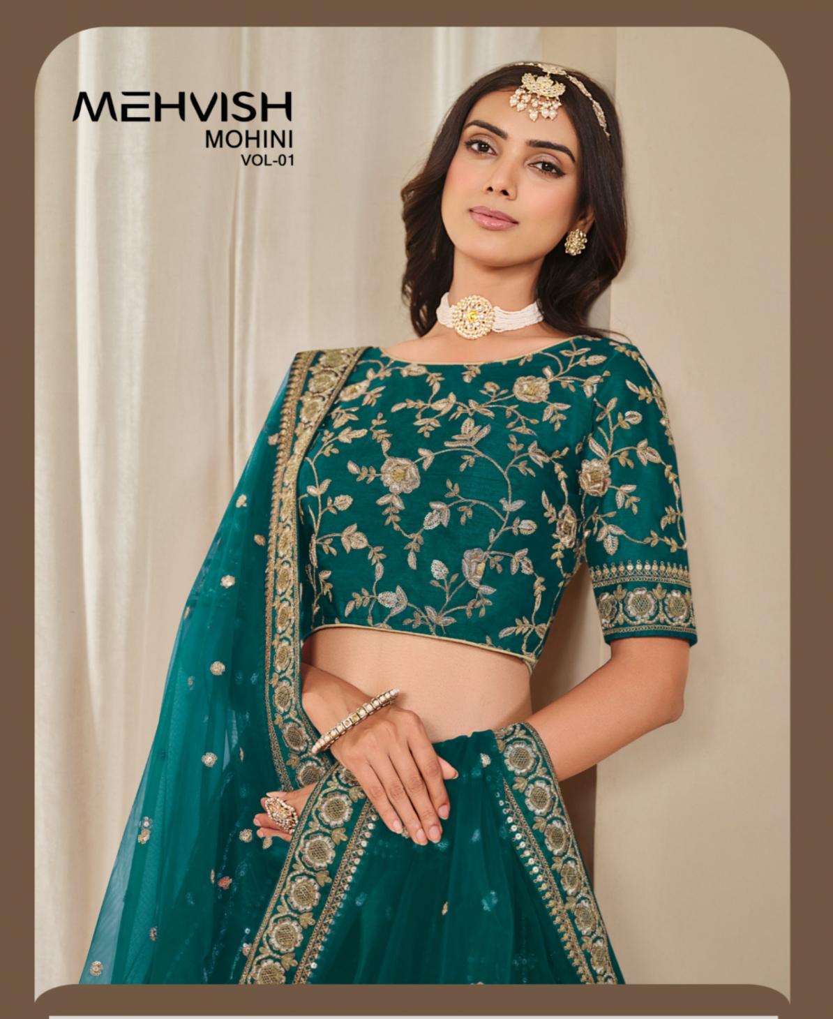 MOHINI VOL 1 BY MEHVISH UNSTITCH LEHENGA 