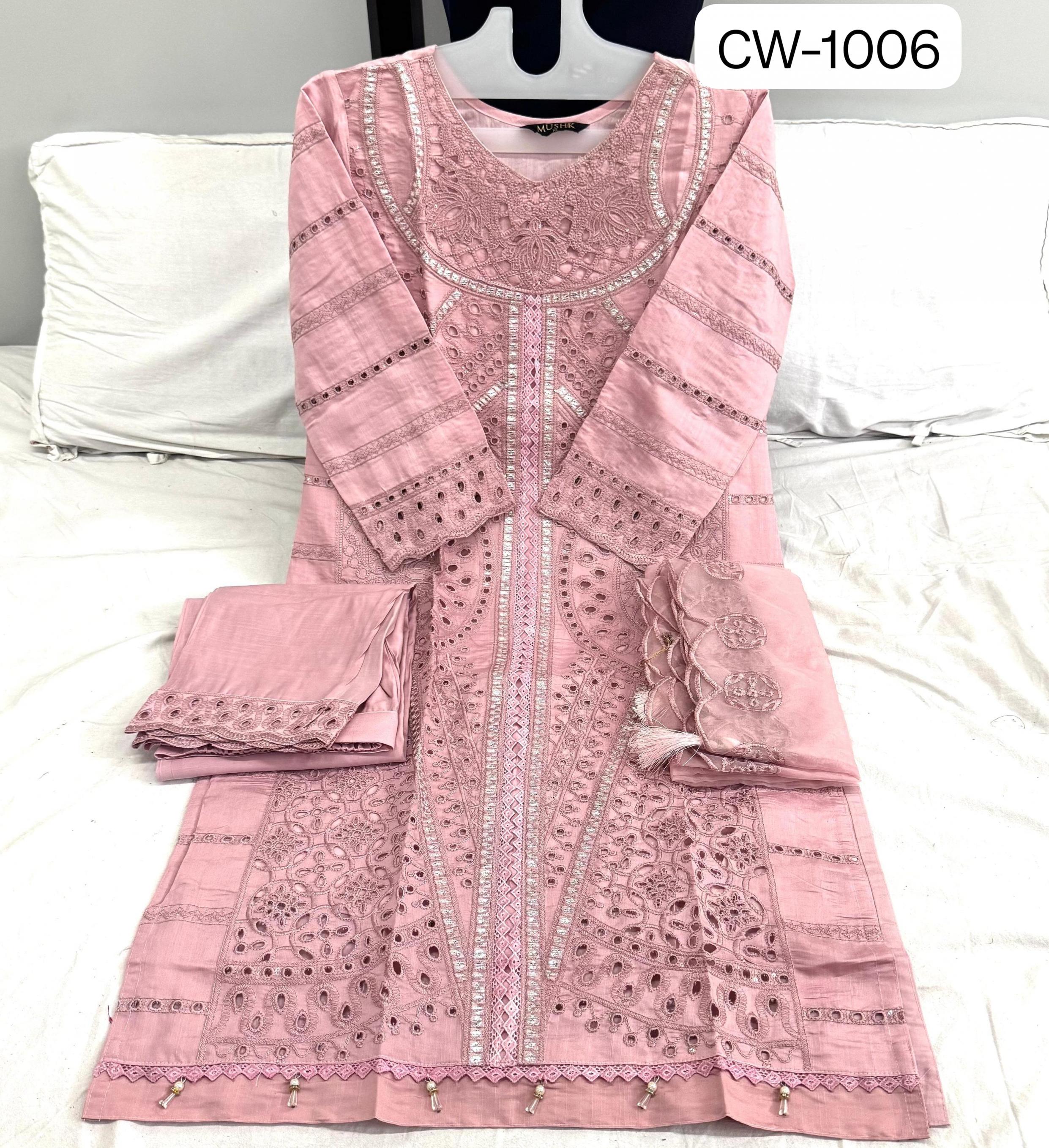 CW 1006 BY MUSHK SHRADDHA DESIGNER RAGGA ROMAN FULL STITCH PAKISTANI SUITS ONLINE 