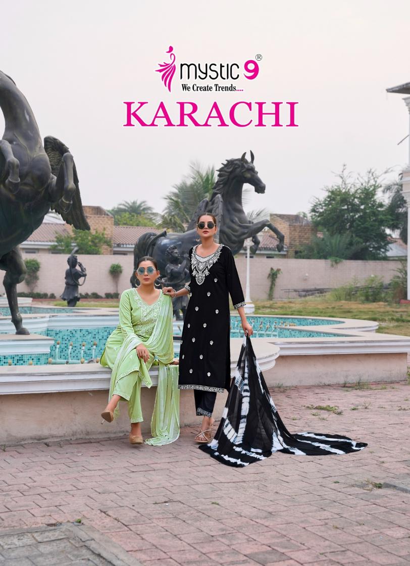 KARACHI VOL 6 BY MYSTIC 9 3PCS SALWAR KAMEEZ
