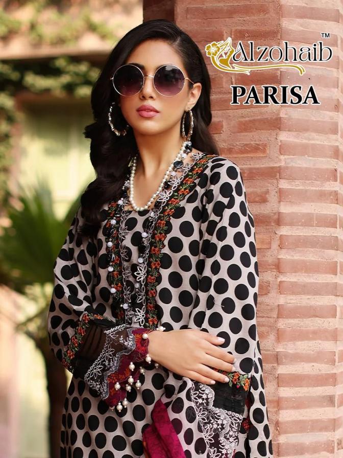 PARISA BY ALZOHAIB PRESENTS PAKISTANI UNSTITCH SALWAR SUIT 