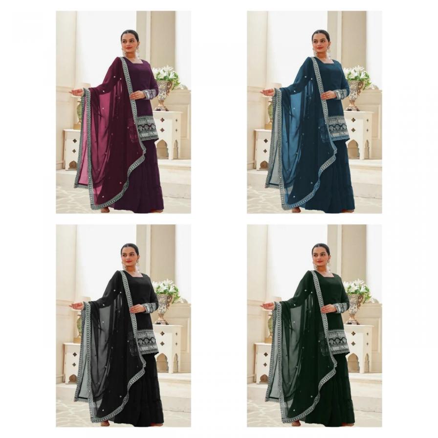 PR 9STAR FASHION FLORABEL VOL-3 HEAVY FOX GEORGETTE WITH EMBRODERY SEQUENCE  WORK FANCY DESIGNER SUITS