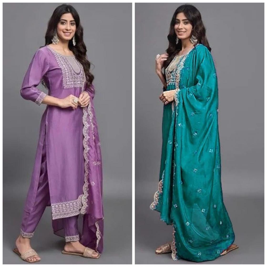 PR 9STAR FASHION MOSAM  VISCOSE  WITH EMBROIDERY WORK   READYMADE  FANCY DESIGNER SUIT 