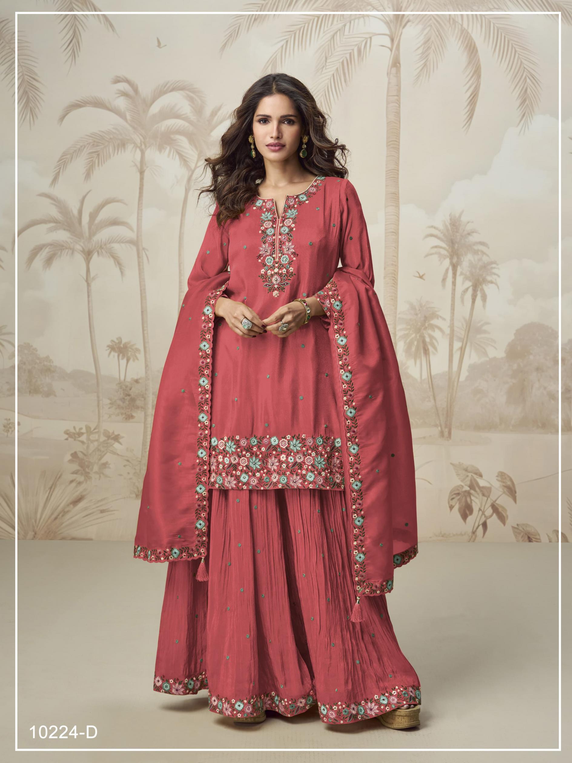 PR 9STAR FASHION RASHI HIT  HEAVY ROMAN SIMAR WITH EMBRODERY WORK AND ZARKHAN DAIMOND WORK  FANCY READYMADE  DESIGNER SUITS