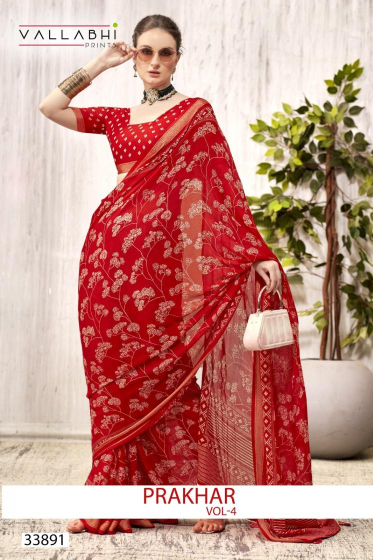 PRAKHAR VOL 4 BY VALLABHI PRINTS GEORGETTE COMFORTABLE SAREE 