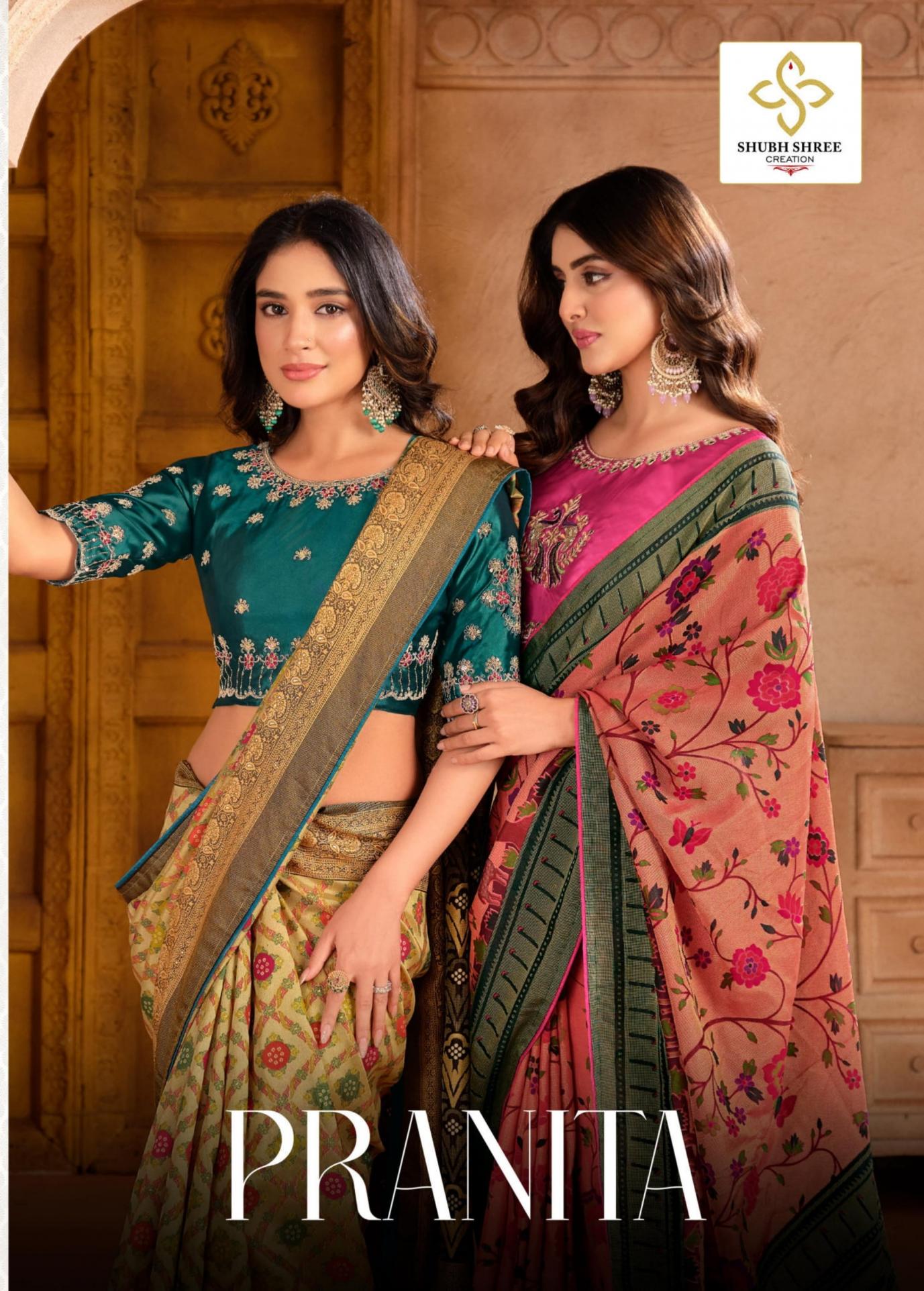 SHUBH SHREE CREATION PRANITA VOL 1 BEAUTIFUL BRASSO SAREE ONLINE 