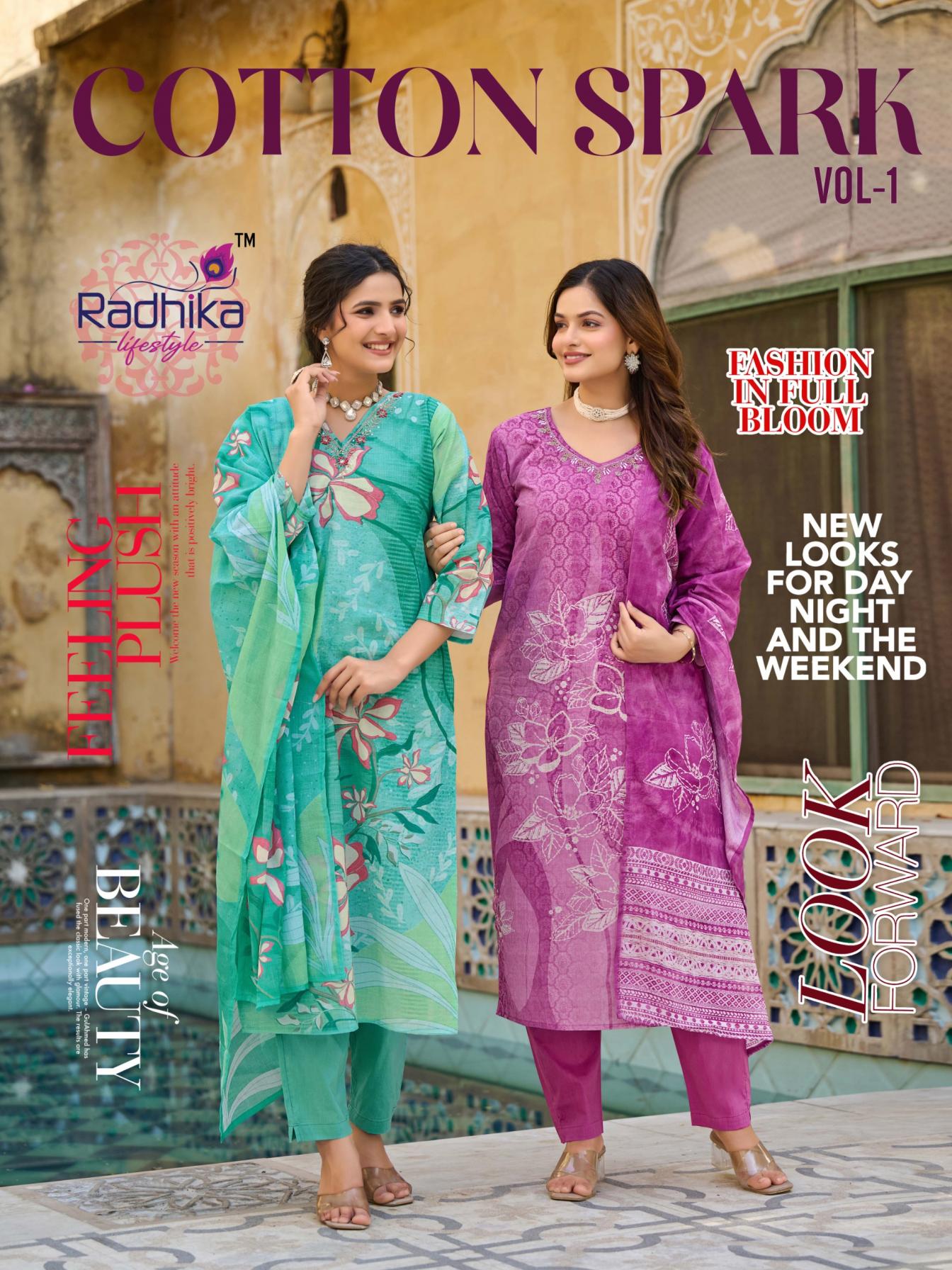 COTTON SPARK VOL 1 BY RADHIKA LIFESTYLE COTTON FULL STITCH 3PCS DRESS