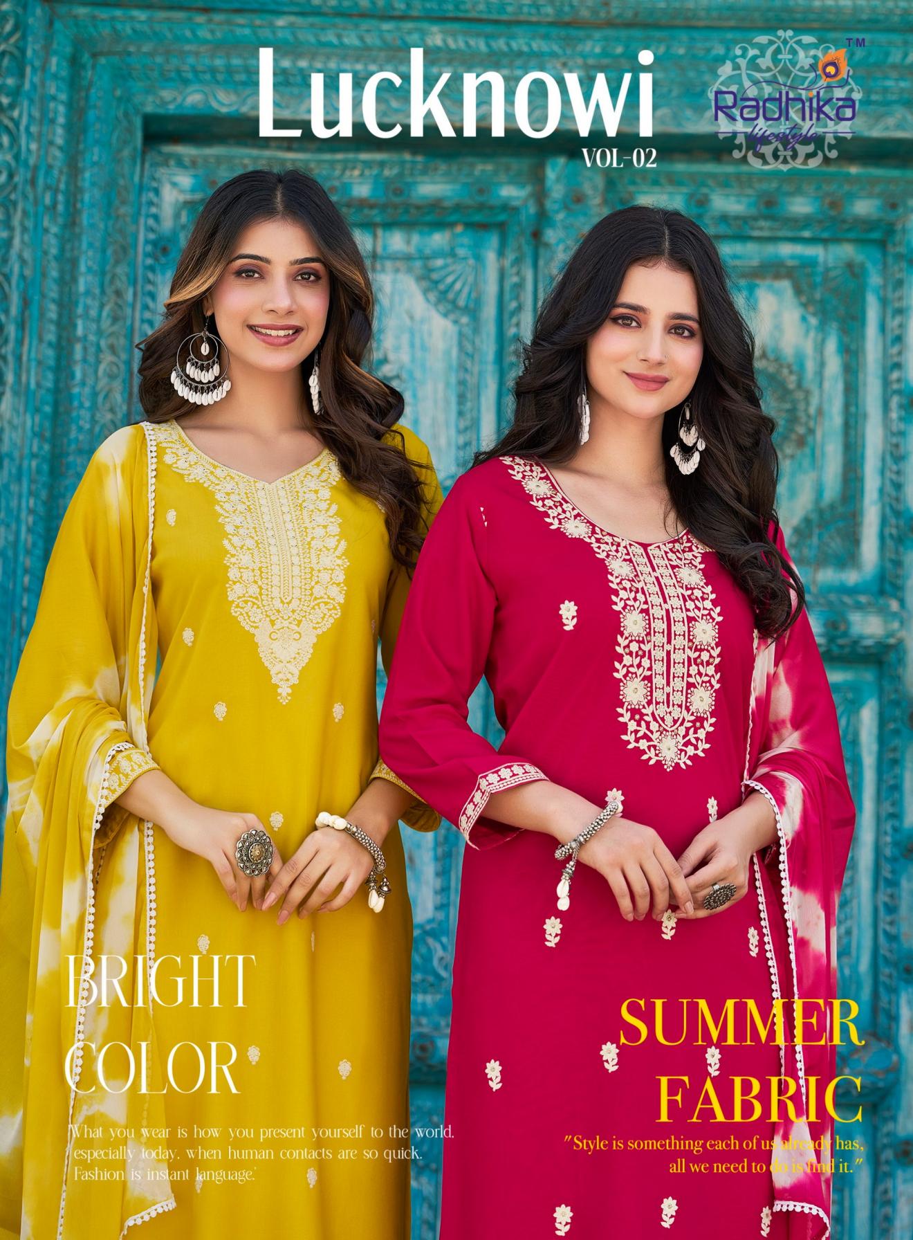 LUCKNOWI VOL 2 BY RADHIKA LIFESTYLE RAYON FULLY STITCH STYLISH SUIT FOR WOMENS 
