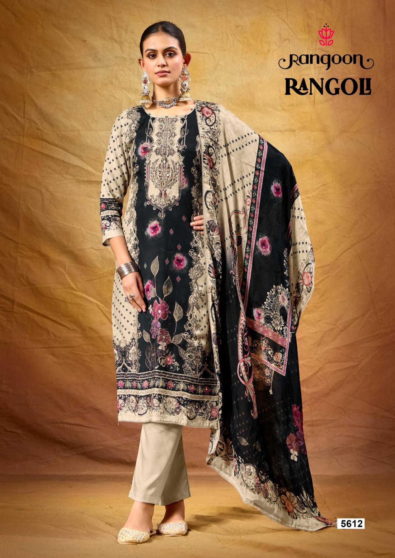 RANGOLI RANGOON MUSLIN HIT DESIGN FULL STITCH 3PCS DRESS