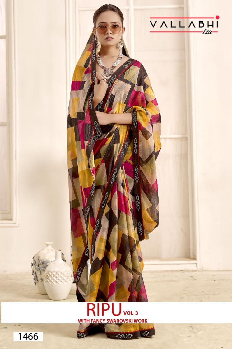 RIPU VOL 3 BY VALLABHI PRINT CHIFFON SAREE COLLECTION 