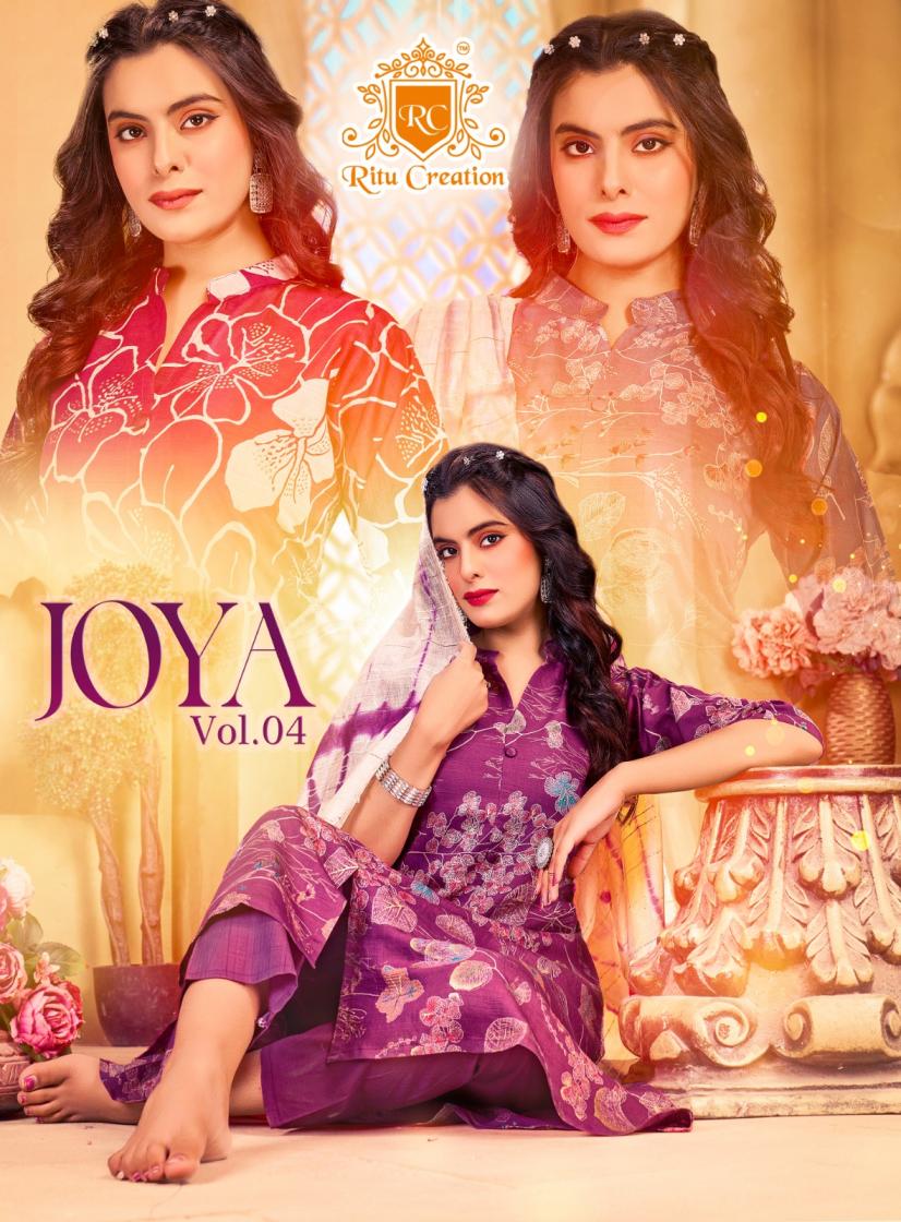 JOYA VOL 4 BY RITU CREATION AMAZING VARTICAN PRINT READYMADE 3PCS DRESS