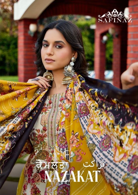 NZAKAT BY SAFINAZ PRESENTS PAKISTANI UNSTITCH SUIT 