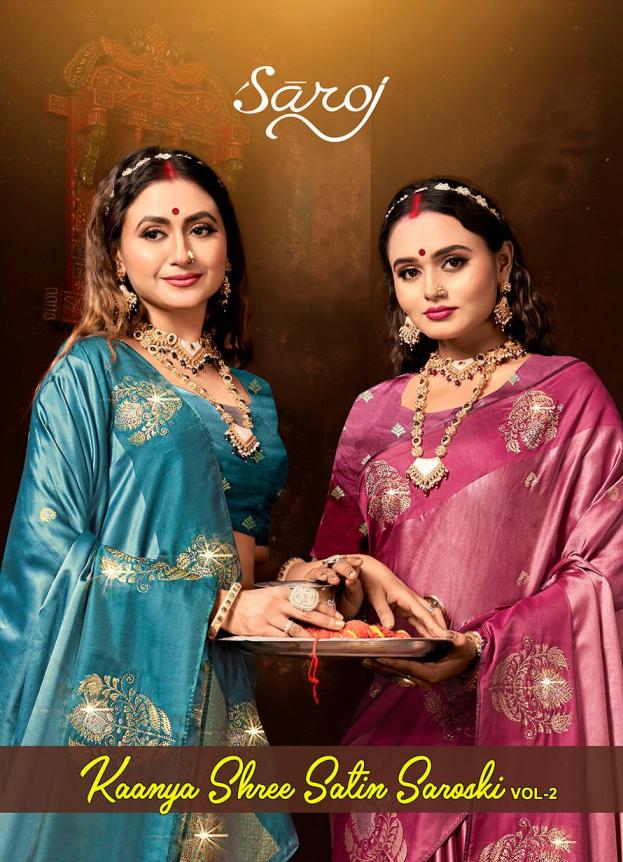  Kaanya shree satin saroski Saroj vol.2 satin silk saree