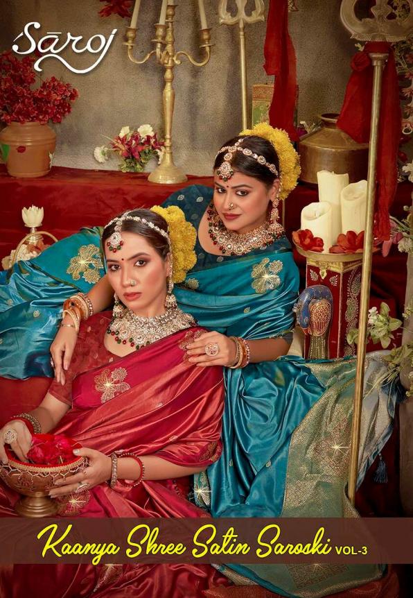  Kaanya shree satin saroski Saroj vol.3 satin silk saree
