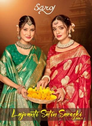  Lajvanti satin saroski Saroj vol.3 satin silk saree