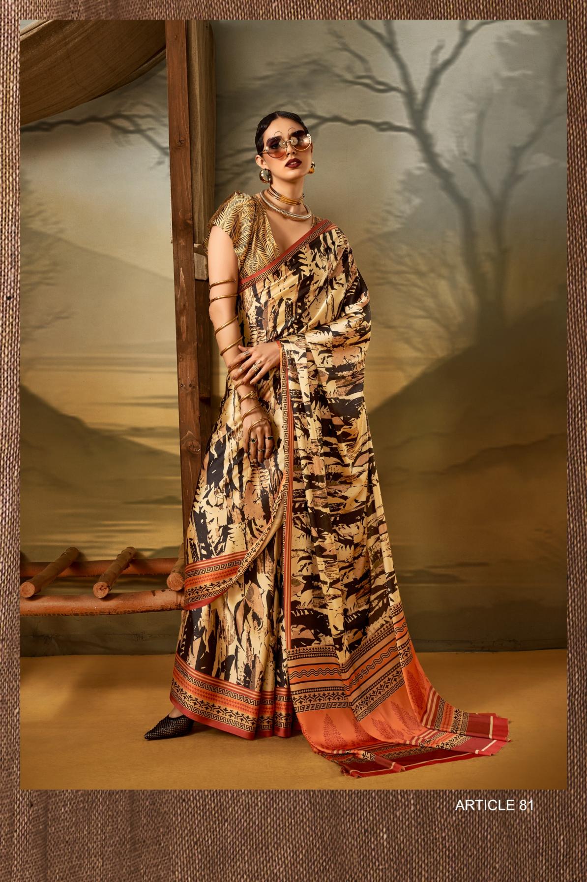 SOSY PRESENTS SATIN SILK CRAPE ELEGANCE SAREE FOR WOMENS 