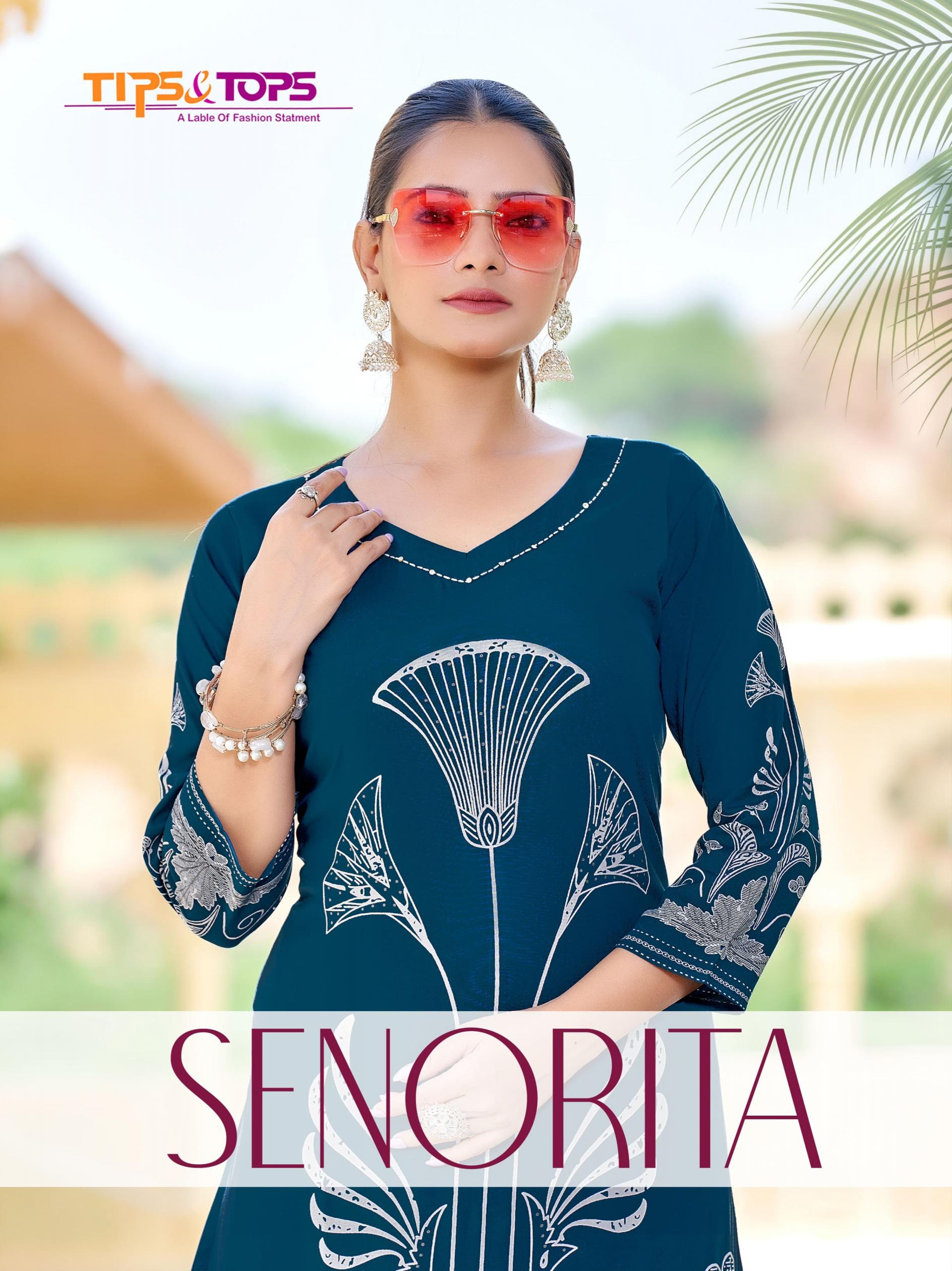 SENORITA BY TIPS AND TOPS FULL STITCH TOP AND BOTTOM 
