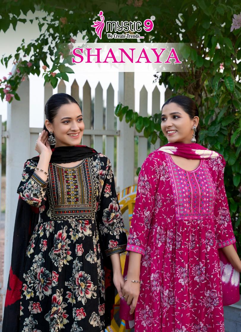 MYSTIC9 SHANAYA VOL 9 ELEGANT STYLE FULL STITCH RAYON 3PCS DRESS
