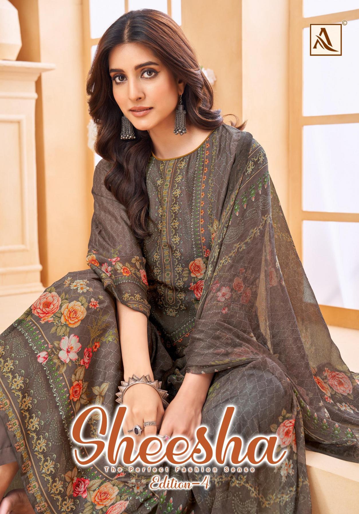 ALOK SHEESHA VOL 4 VISCOSE MUSLIN PAKISTANI PRINTED SUITS 