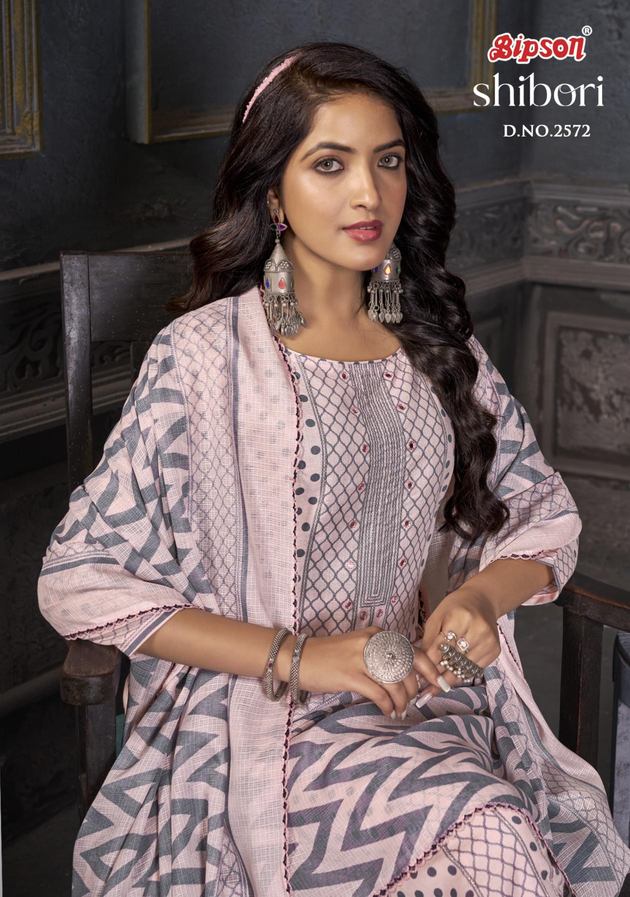SHIBORI 2572 BY BIPSON PRINT DISPLAYS A DRESS COLLECTION 