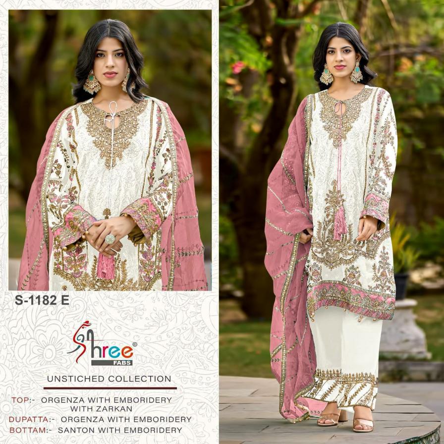 1182 BY SHREE FABS ORGANZA MODERN PAKISTANI SUIT FOR WOMENS 