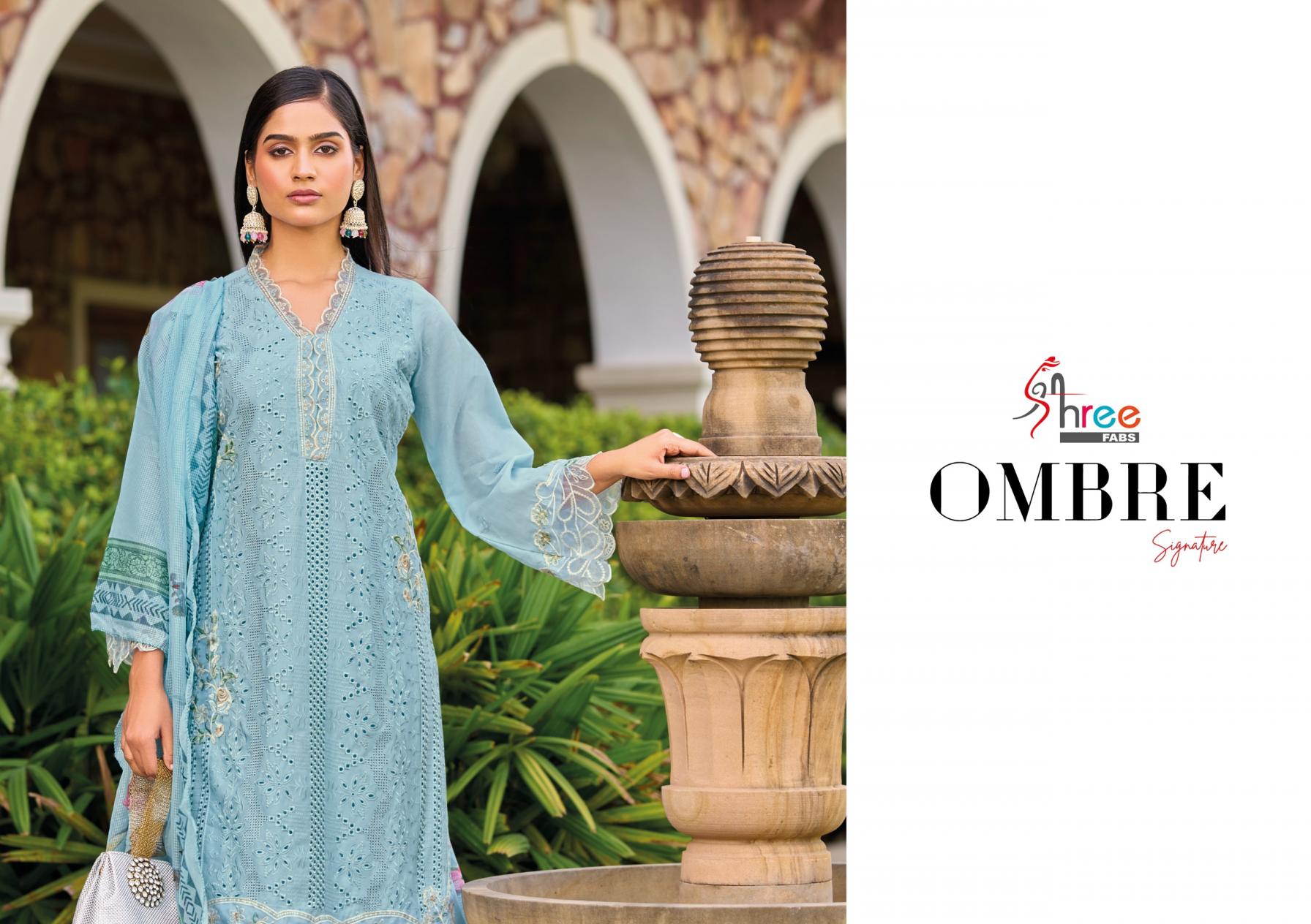 OMBRE SIGNATURE BY SHREE FABS PRESENTS 3PCS COTTON SALWAR KAMEEZ