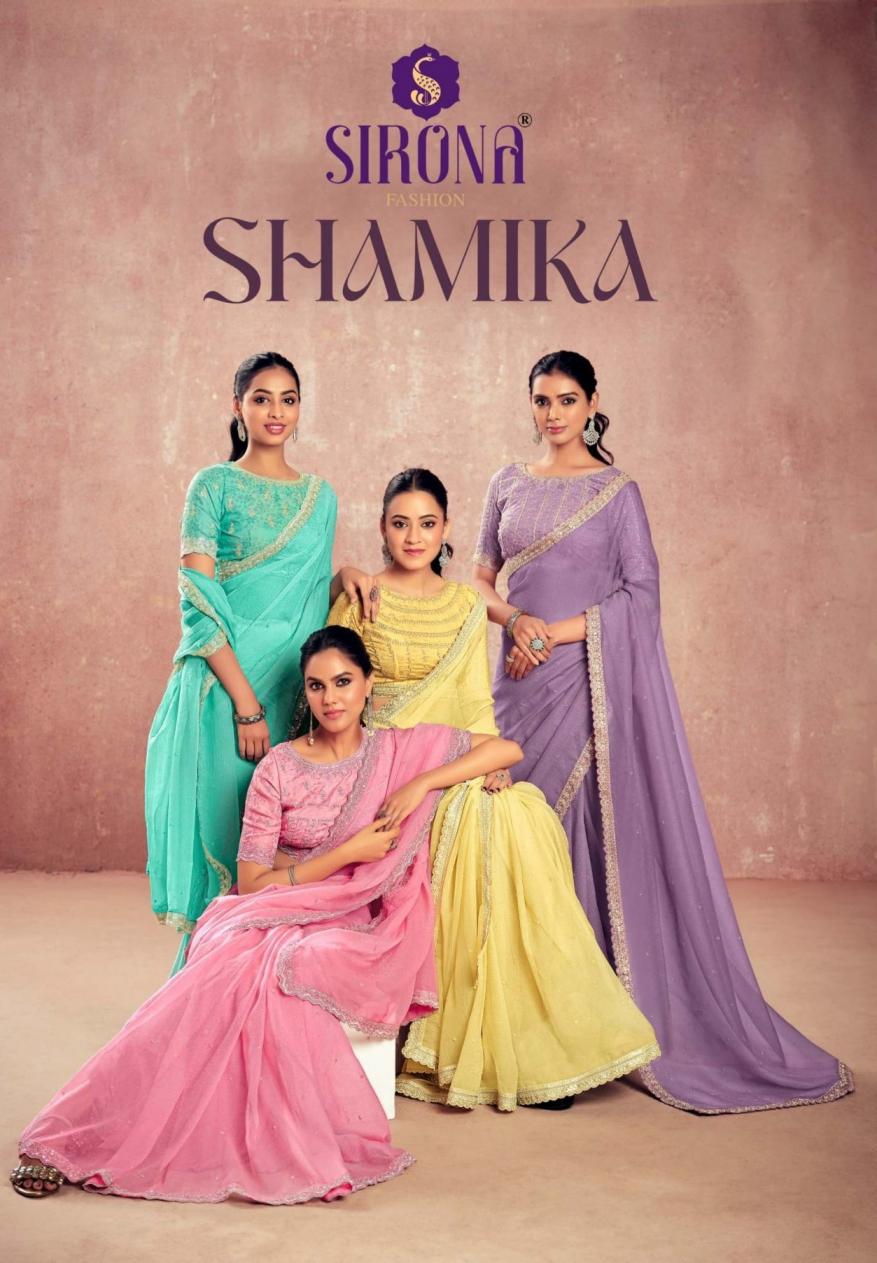SHAMIKA BY SIRONA FASHION KIVI CRUNCHY CHIFFON STYLISH SAREES 