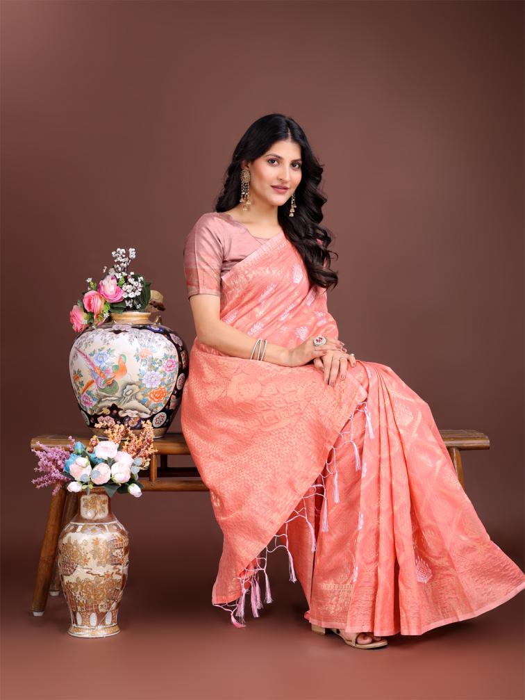 ASTITA SOOTRA FANCY DESIGNER COTTON SILK FABRIC SAREE WHOLSALE WITH LATKAN
