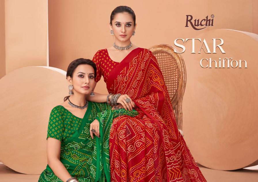 STAR CHIFFON 195 BY RUCHI CHIFFON FANCY SAREE